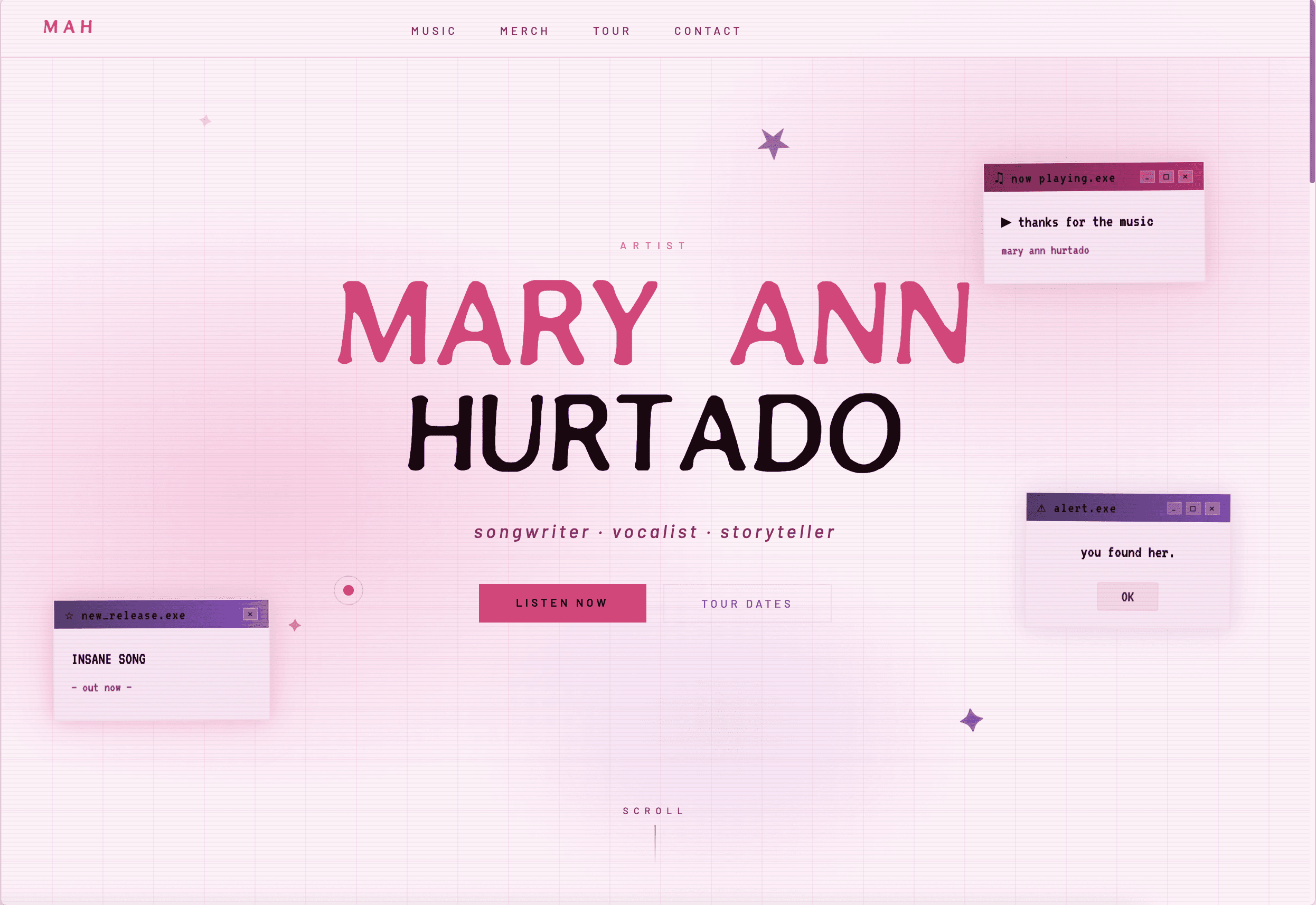 Mary Ann Hurtado Music website screenshot